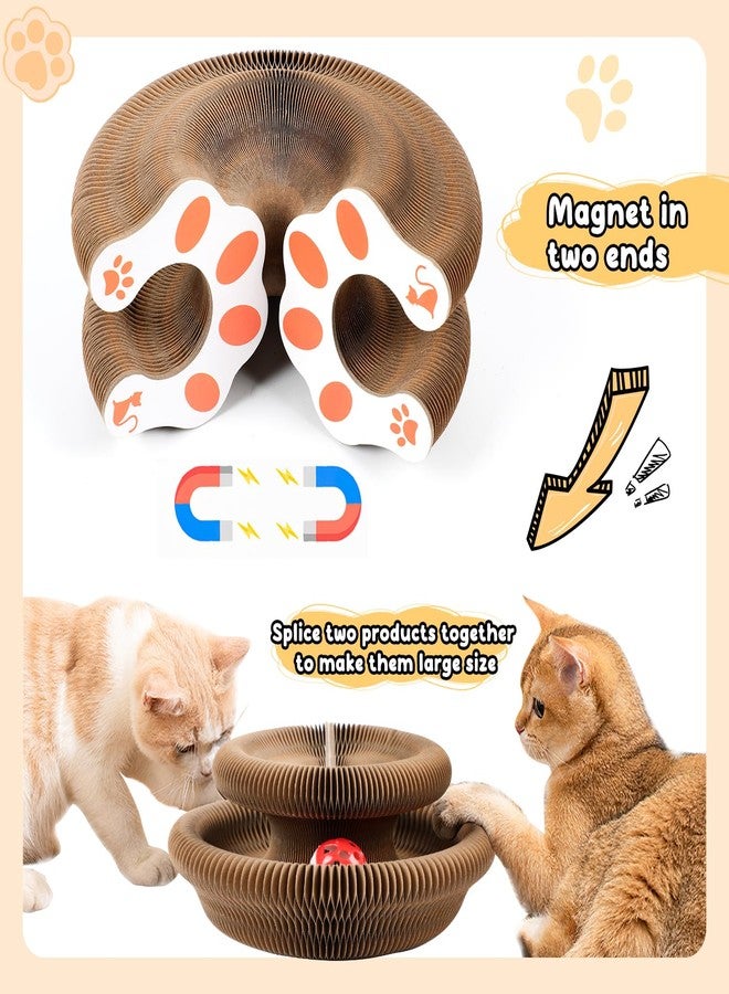 Grenben Magic Organ Cat Scratching Board, Cat Accordion Toy with Ball, Foldable Accordion Cats Toy, Interactive Scratch Pad Cats Toy with Toy Bell Ball - Image 4